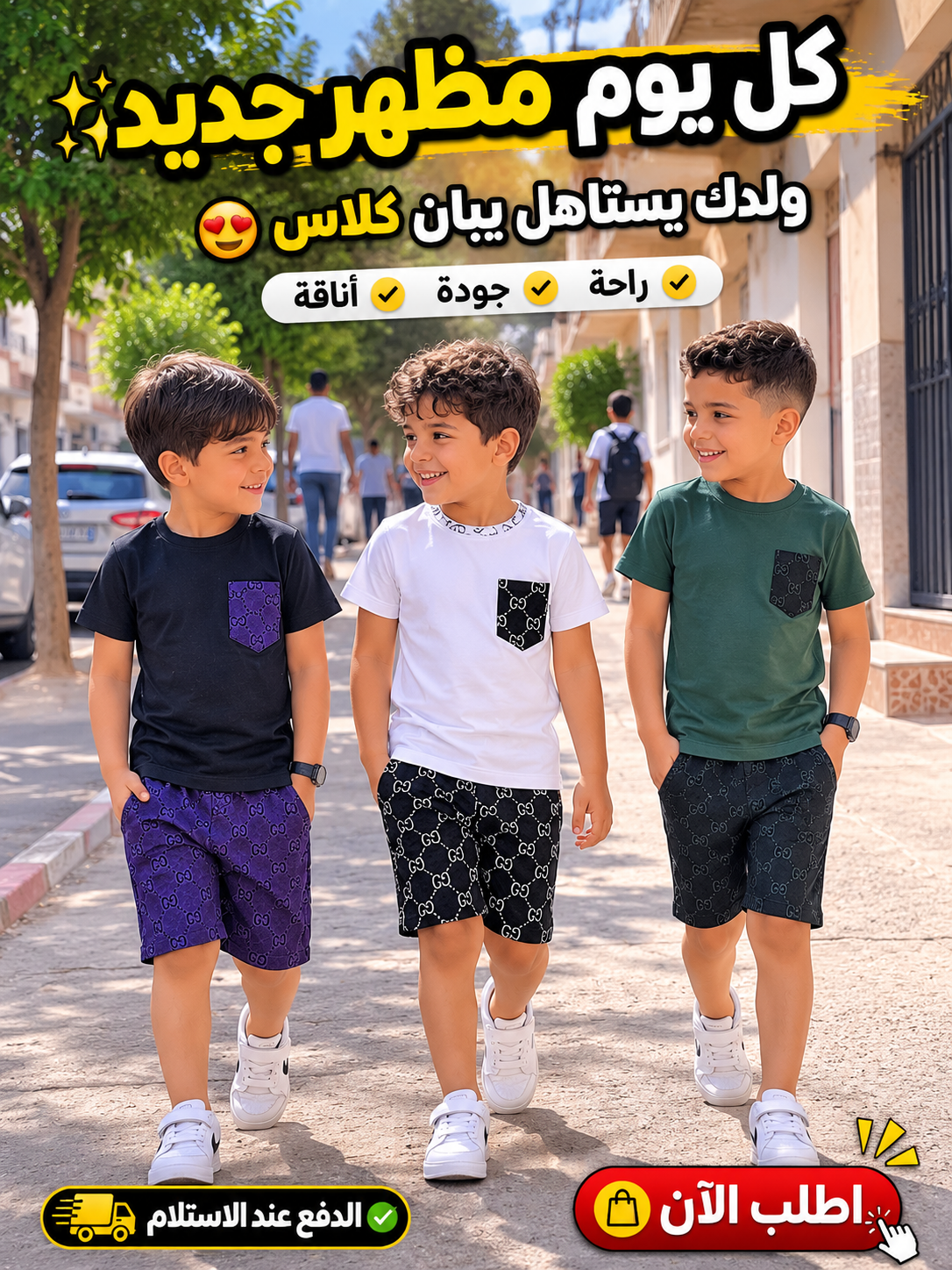 3 بدلات كاملة قطنية